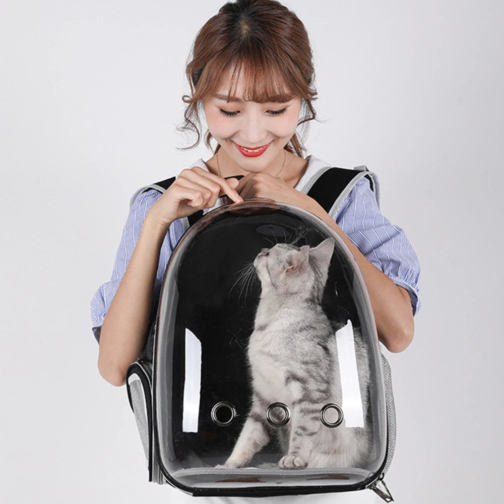 Portable Travel Carrier Backpack Transparent Pet Bag for Cats Dogs Supplies Outgoing Walking Breathable Bag for Pet Products