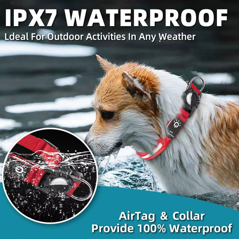For Apple Air-Tag GPS Finder Waterproof Led Dog Collar Light USB Chargeable Swimming at Night for Apple Air Tag Tracker Case