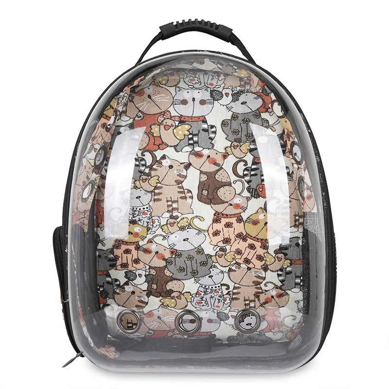 Portable Travel Carrier Backpack Transparent Pet Bag for Cats Dogs Supplies Outgoing Walking Breathable Bag for Pet Products