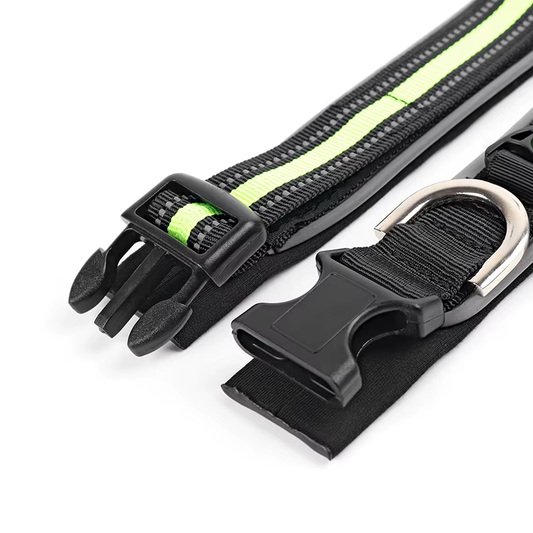 Adjustable Reflective Nylon Dogs Collar Night Outdoor Safety Pet Collar with ID Tag Hanging Hole Small Medium Large Dog Collars