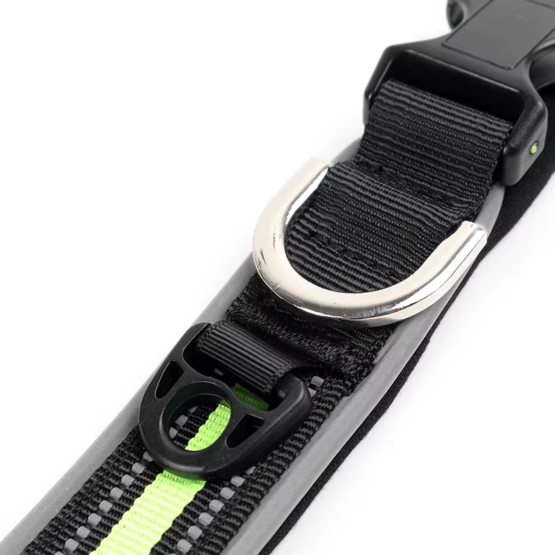 Reflective Nylon Dog Collar with ID Tag Hole