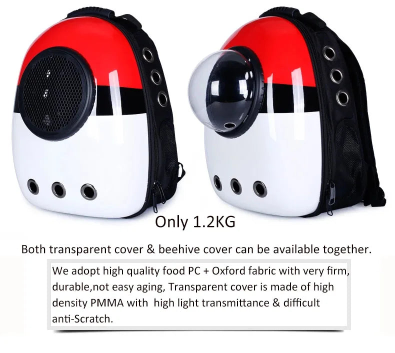 Outdoor Astronaut Bubble Pet Backpack, Portable Window Travel Bag, Breathable Space Capsule Carrier for Cat and Dog