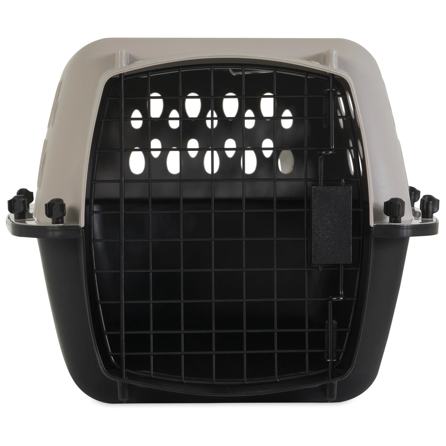 Pet Portable Kennel for Dogs, Hard-Sided Travel Carrier, Durable, Metal Door, Black & Grey, for Pets up to 15 Lbs, 23" L X 15.2" W X 11.8" H