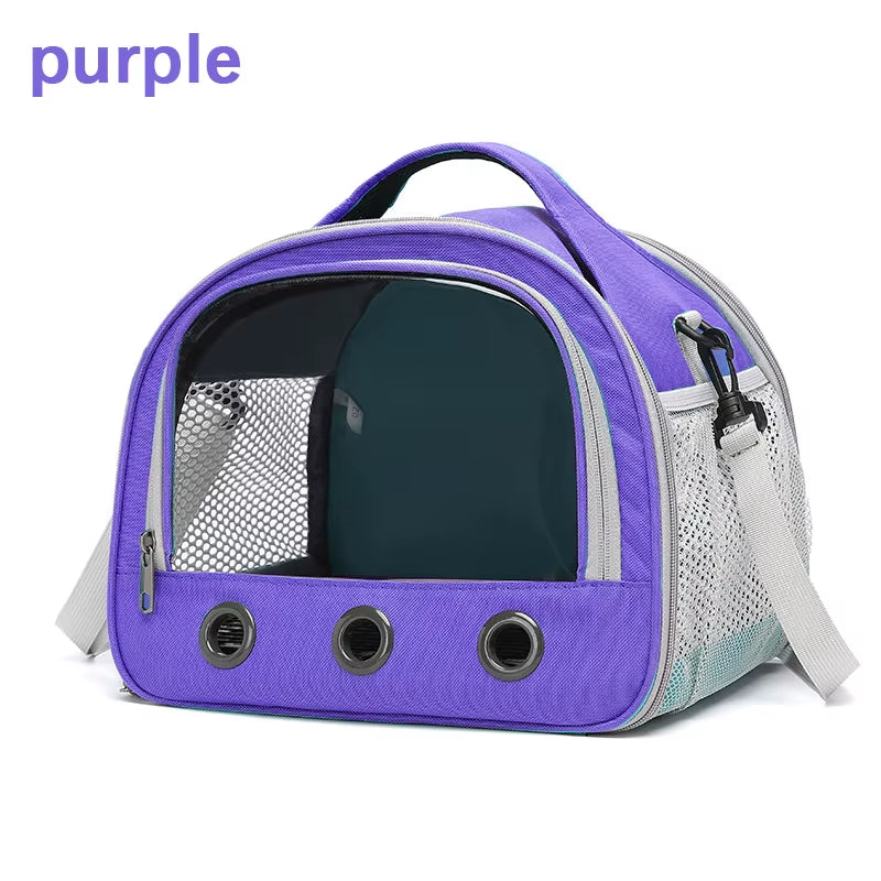 Foldable Cat Dog Bird Rabbit Carrier Bag with Thick Cotton Cushion Pet Aviation Backpack Anti-Suffocation Portable Travel Bag