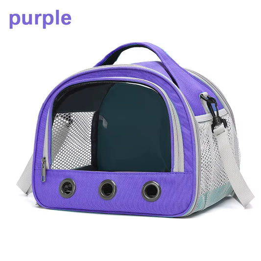 Foldable Cat Dog Bird Rabbit Carrier Bag with Thick Cotton Cushion Pet Aviation Backpack Anti-Suffocation Portable Travel Bag