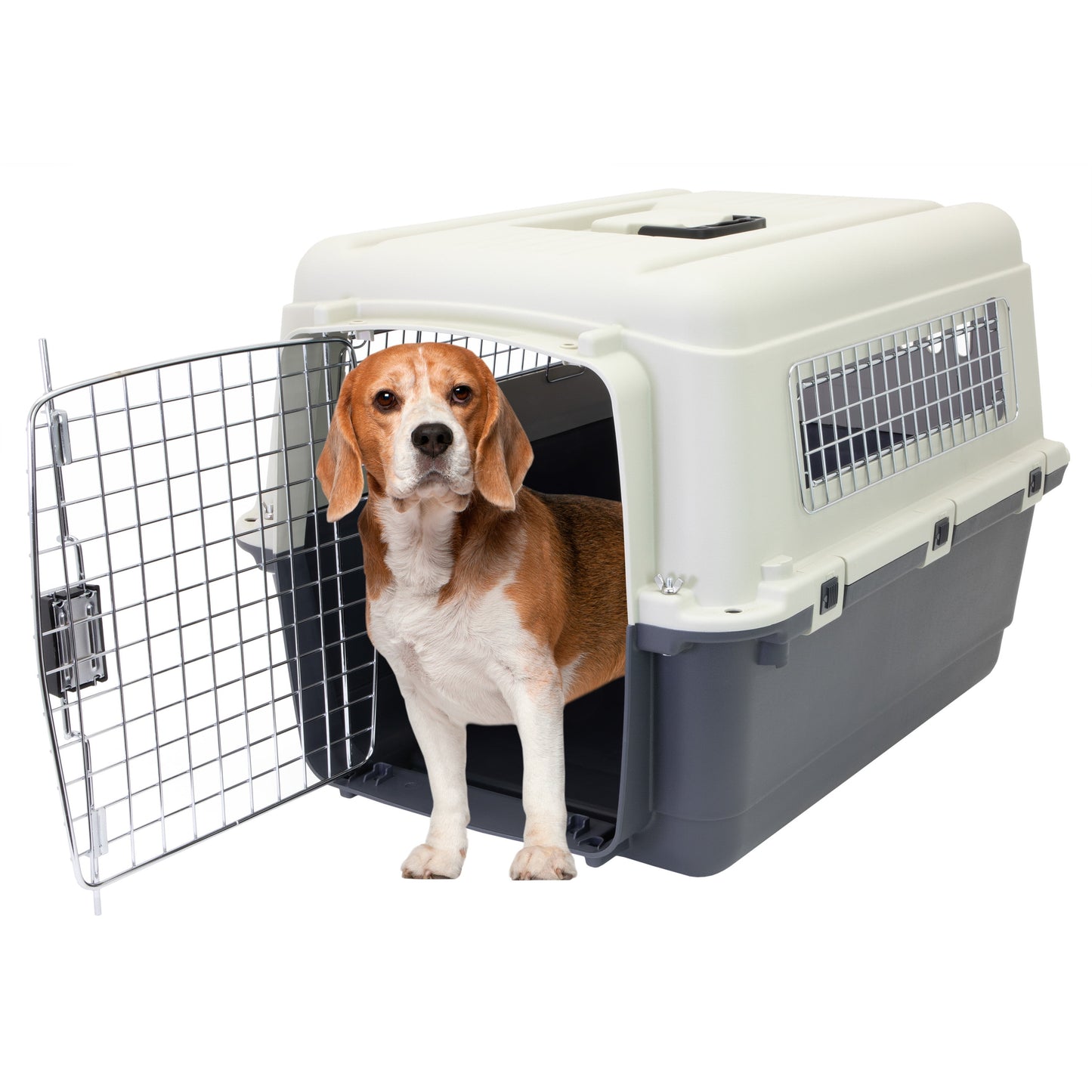 Airline Approved Plastic Dog Kennel with Wheels, Medium