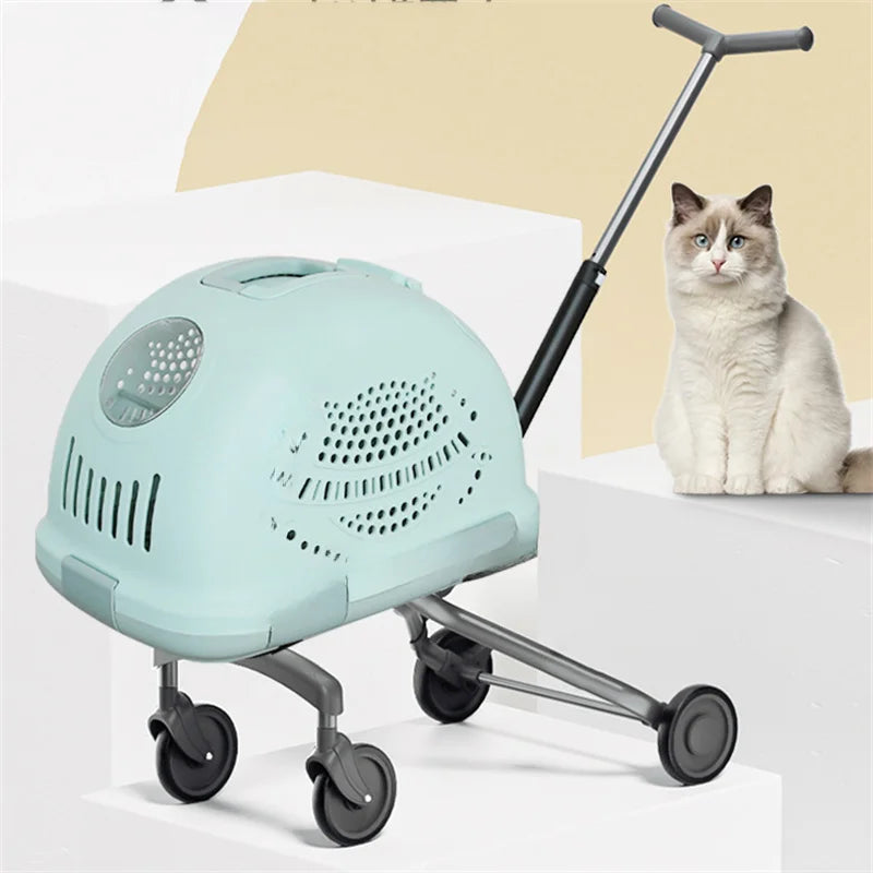 Nordic Lightweight Space Capsule Pet Stroller for Cats Dogs Cart Portable and Detachable Pet Trolley Carrier Outdoor Travel Cart