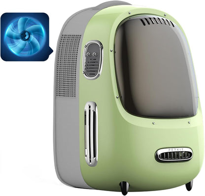 PETKIT Cat Backpack Carrier with Inbuilt Fan & Light, Airline-Approved Pet Backpack Bubble for Kitty Small Dog, Detachable Dog Backpack with Padded Strap for Travel, Hiking, Walking & Outdoor