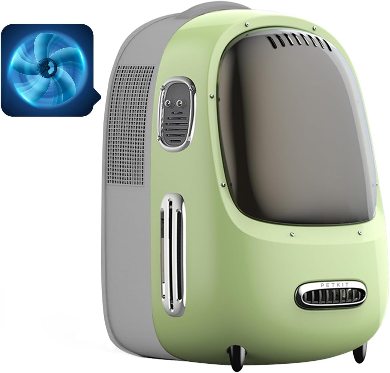 PETKIT Cat Backpack Carrier with Inbuilt Fan & Light, Airline-Approved Pet Backpack Bubble for Kitty Small Dog, Detachable Dog Backpack with Padded Strap for Travel, Hiking, Walking & Outdoor