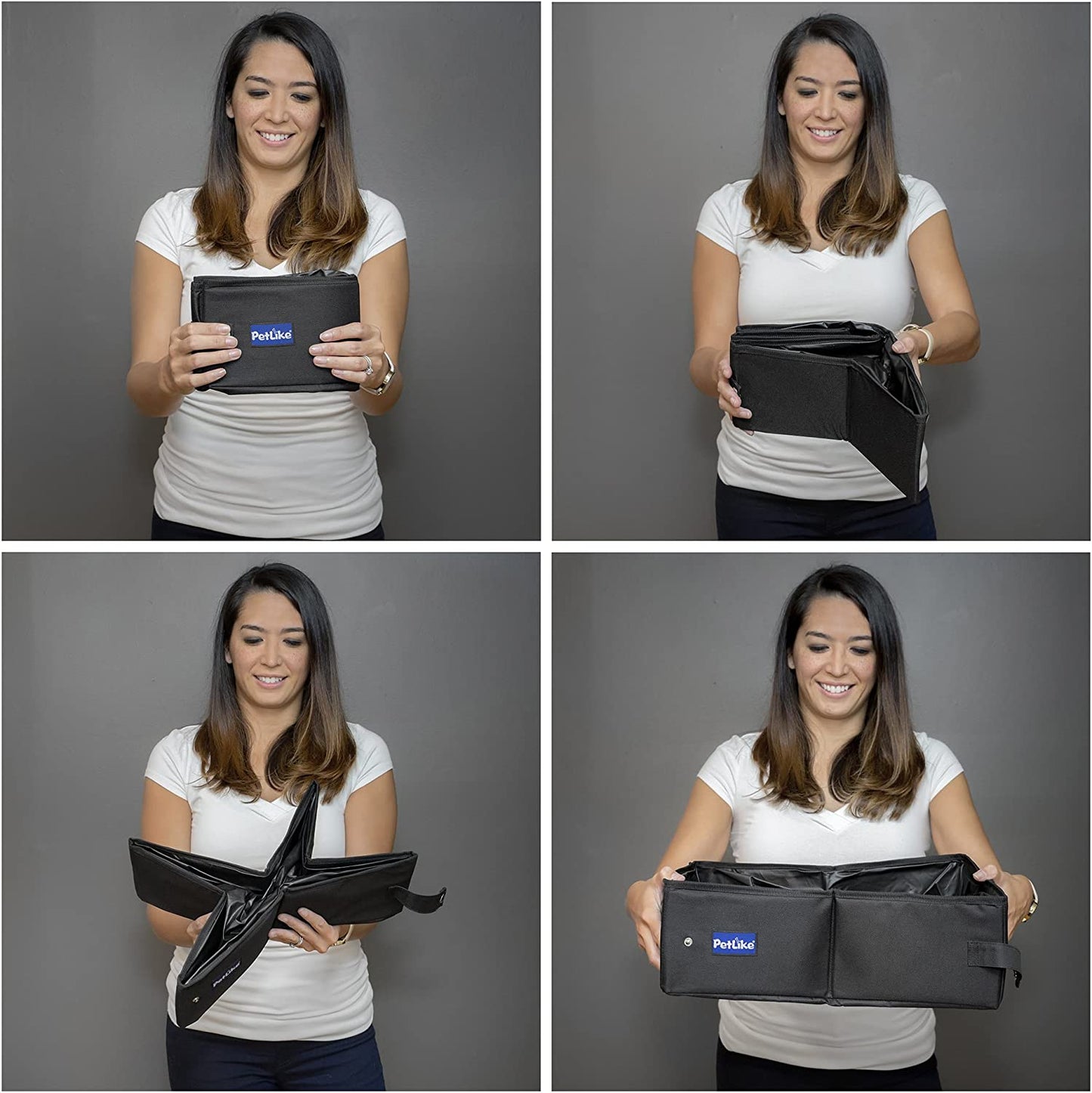 Petlike Travel Cat Litter Box, Leak-Proof Portable Litter Box, Collapsible Toilet Tray Carrier for Small Medium Cats (Medium, Black)