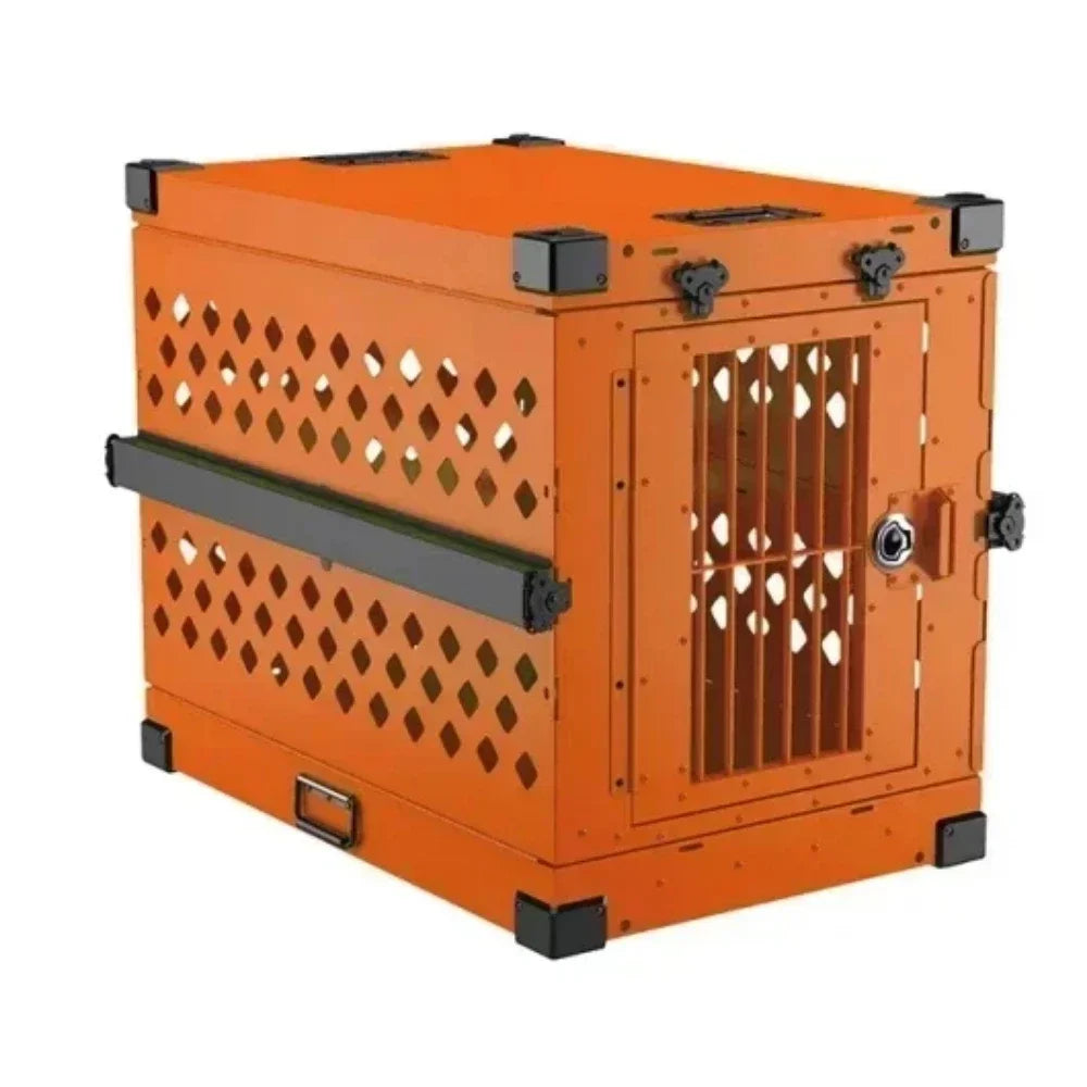Heavy Duty Fully Collapsible Dog Crate Aluminium Alloy Medium and Large Dog Crate Folding Pet Car Crate Camping Travel IATA