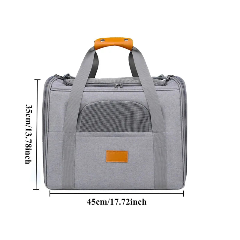 Cat Bags  Mesh Breathable Carrier Bags Foldable Cats Handbag Travel Pet Bag Transport Bag Shoulder Carrying Cat Car Travel Bag