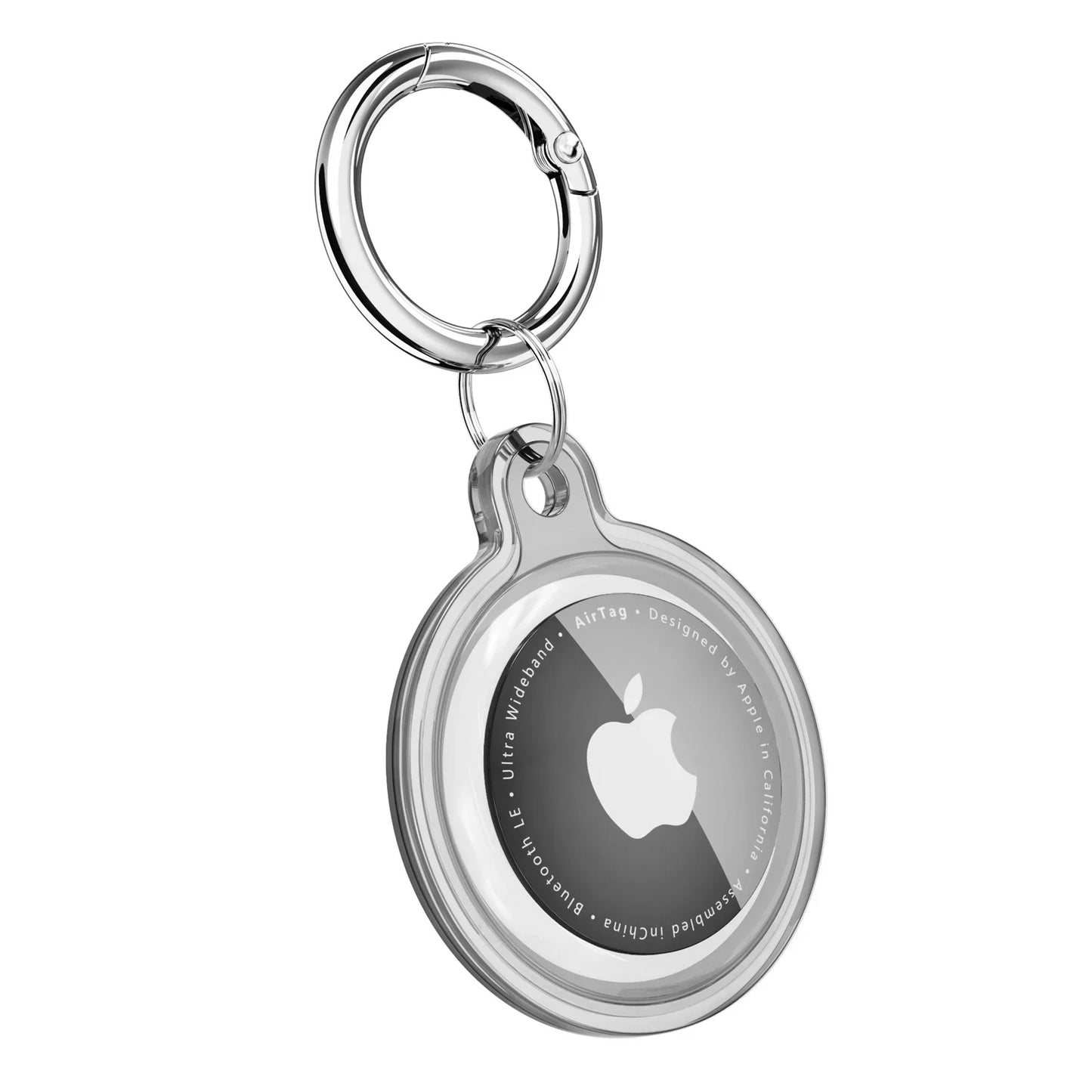 Full Cover Case For Apple Airtag Transparent Waterproof TPU Shell With Anti-lost Keychain Dog Cat Pet Collar Tracker Protective