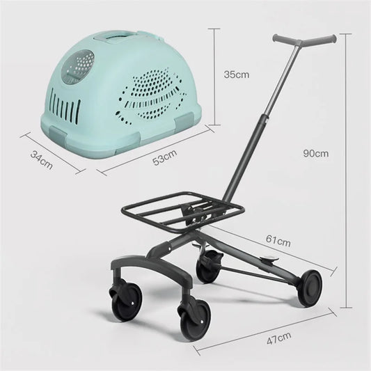 Nordic Lightweight Space Capsule Pet Stroller for Cats Dogs Cart Portable and Detachable Pet Trolley Carrier Outdoor Travel Cart