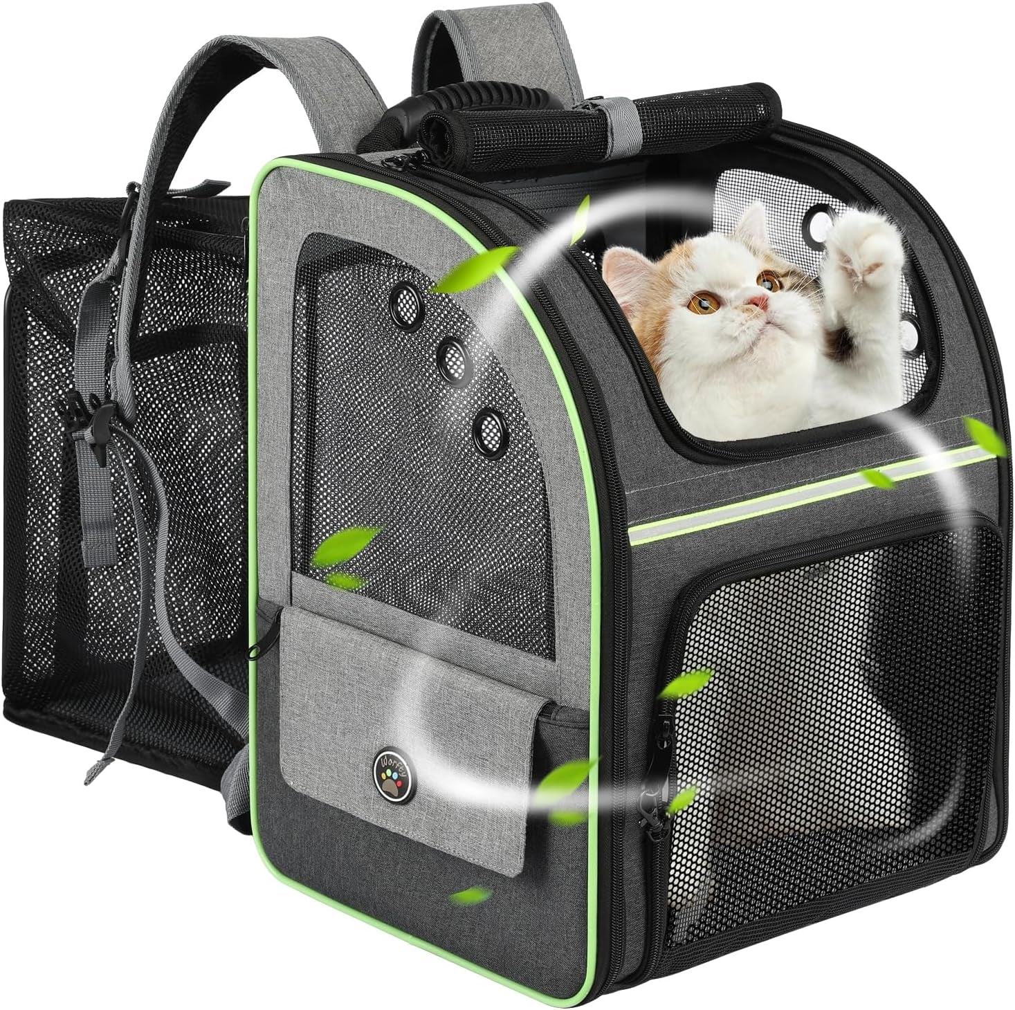 Cat Carrier Backpack, Large Cat Backpack Carrier Soft, Expandable Airline Approved Cat Carrier for Small Dogs Puppies Medium Cats Suitable for Hiking/Camping