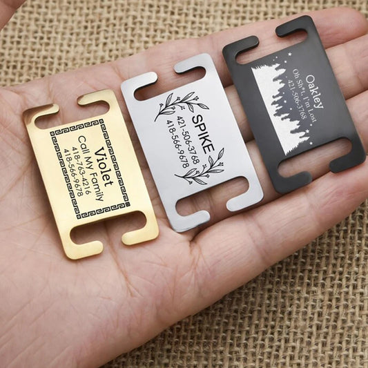 Curved Dog Cat Id Tag Personalized Silent Collar Tag Pet Address Tag Customized For Stainless Steel Free Carvings Any You Want