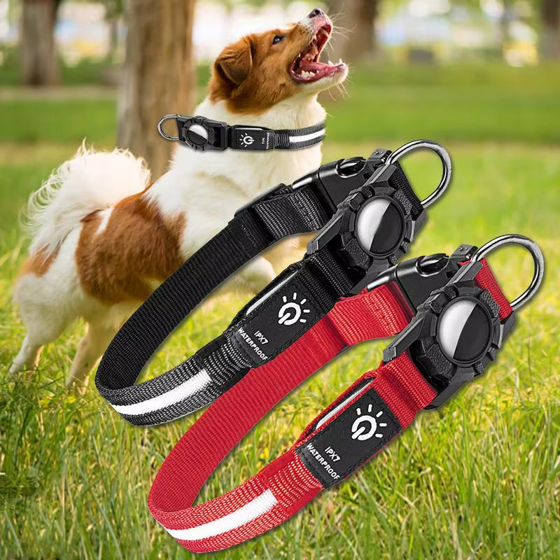 For Apple Air-Tag GPS Finder Waterproof Led Dog Collar Light USB Chargeable Swimming at Night for Apple Air Tag Tracker Case