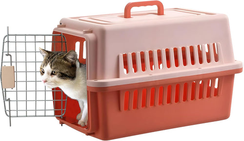 '-Pets Spree Travel Pet Carrier Dog/Cat Hard-Sided Carriers for Pets up to 15 Pounds Small Animal Carrier Airline/Road Travel Approved Stout (Orang)