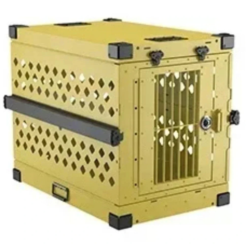 Heavy Duty Fully Collapsible Dog Crate Aluminium Alloy Medium and Large Dog Crate Folding Pet Car Crate Camping Travel IATA
