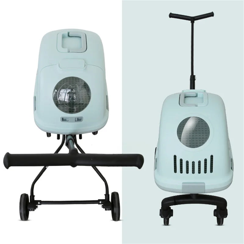 Nordic Lightweight Space Capsule Pet Stroller for Cats Dogs Cart Portable and Detachable Pet Trolley Carrier Outdoor Travel Cart