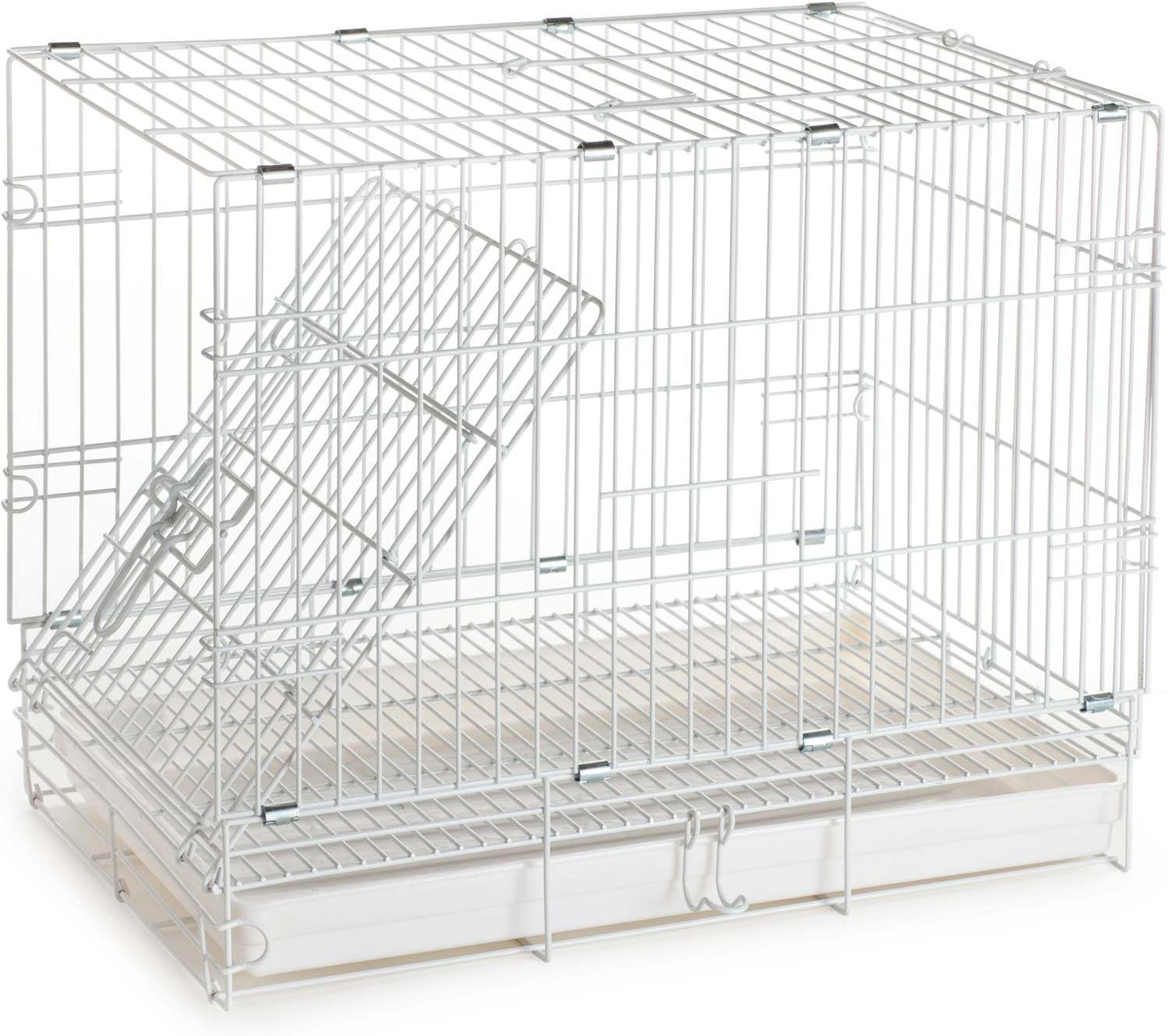 Collapsable Bird, Parrot, Dog, Bunny, Rabbit and Cat Carrier Travel Vet Carrier Cage (19" X 12" X 16"H, White)