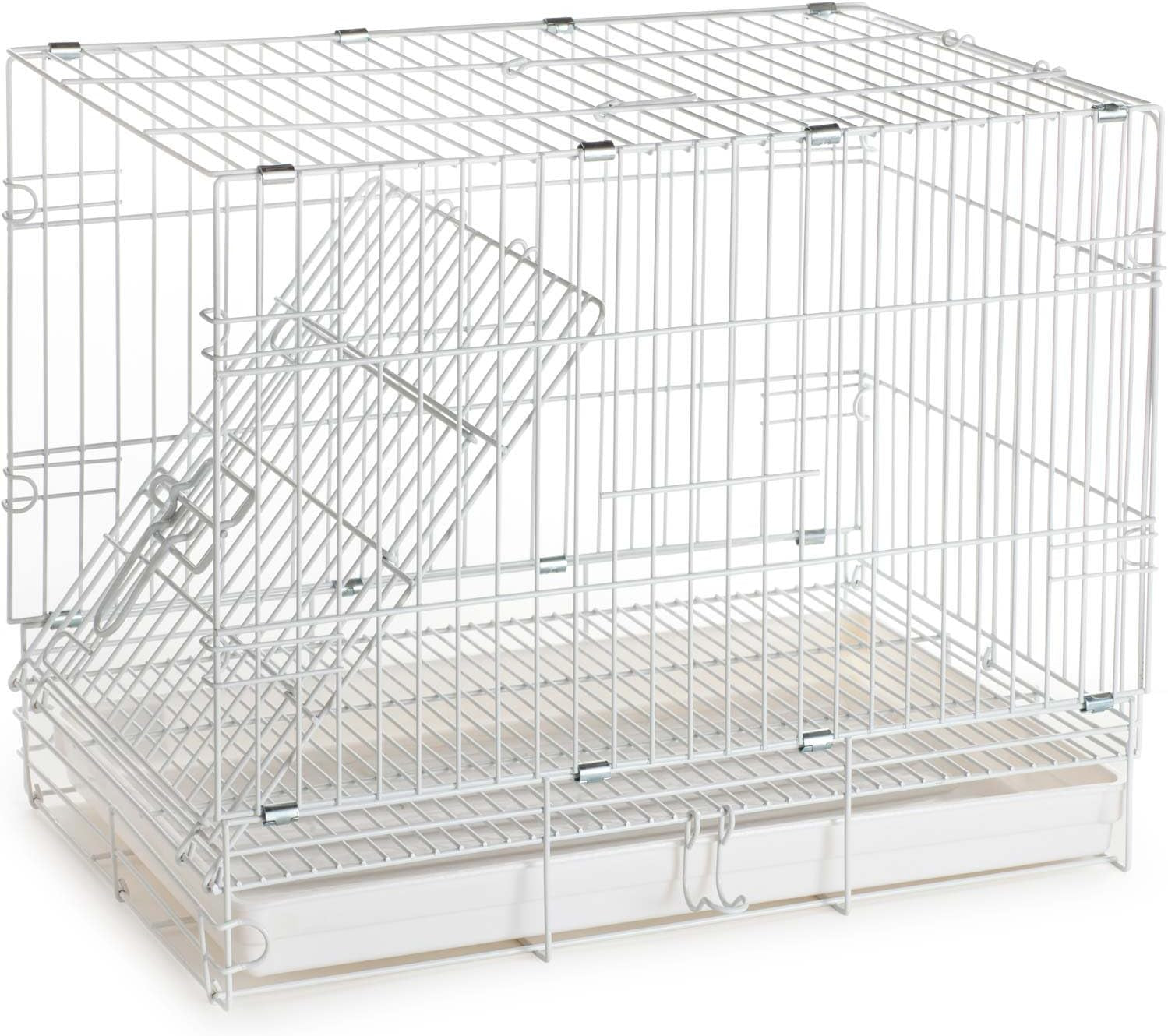 Collapsable Bird, Parrot, Dog, Bunny, Rabbit and Cat Carrier Travel Vet Carrier Cage (19" X 12" X 16"H, White)