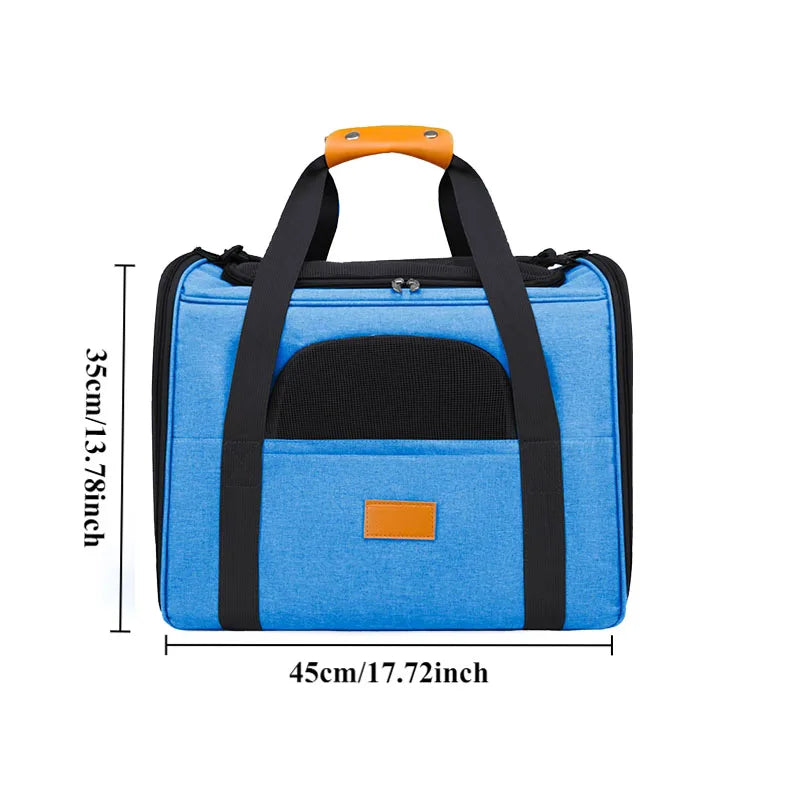 Cat Bags  Mesh Breathable Carrier Bags Foldable Cats Handbag Travel Pet Bag Transport Bag Shoulder Carrying Cat Car Travel Bag