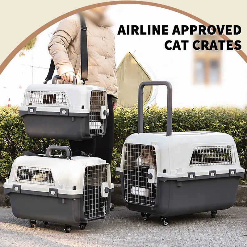 Aviation Plastic Portable Cat Dog Pet Cage Airline Approved Travel Pet Carrier For Small Animals
