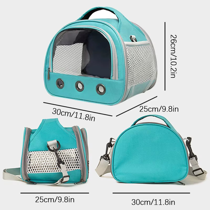 Foldable Cat Dog Bird Rabbit Carrier Bag with Thick Cotton Cushion Pet Aviation Backpack Anti-Suffocation Portable Travel Bag