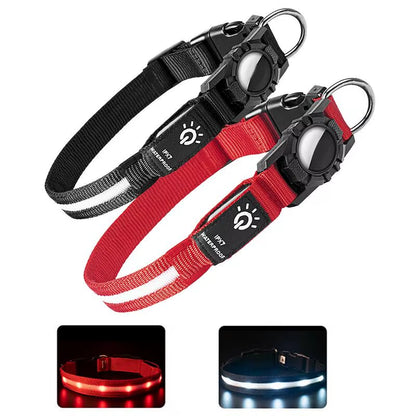 For Apple Air-Tag GPS Finder Waterproof Led Dog Collar Light USB Chargeable Swimming at Night for Apple Air Tag Tracker Case