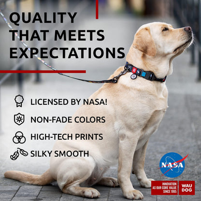 Nylon Dog Collar Adjustable for Large Dogs 12 - 19 in Neck X 1 in Wide NASA Color