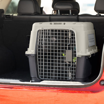 Airline Approved Plastic Dog Kennel with Wheels, Medium