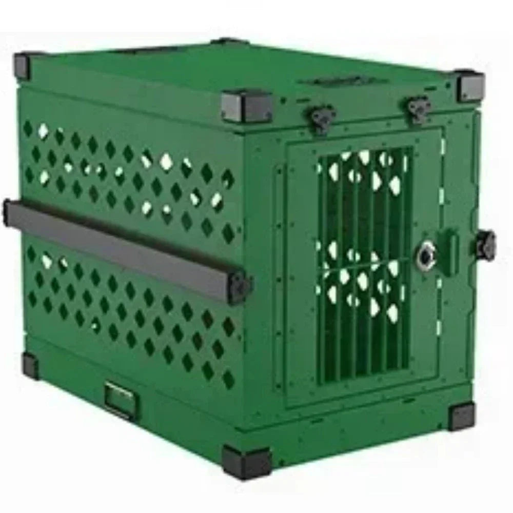 Heavy Duty Fully Collapsible Dog Crate Aluminium Alloy Medium and Large Dog Crate Folding Pet Car Crate Camping Travel IATA