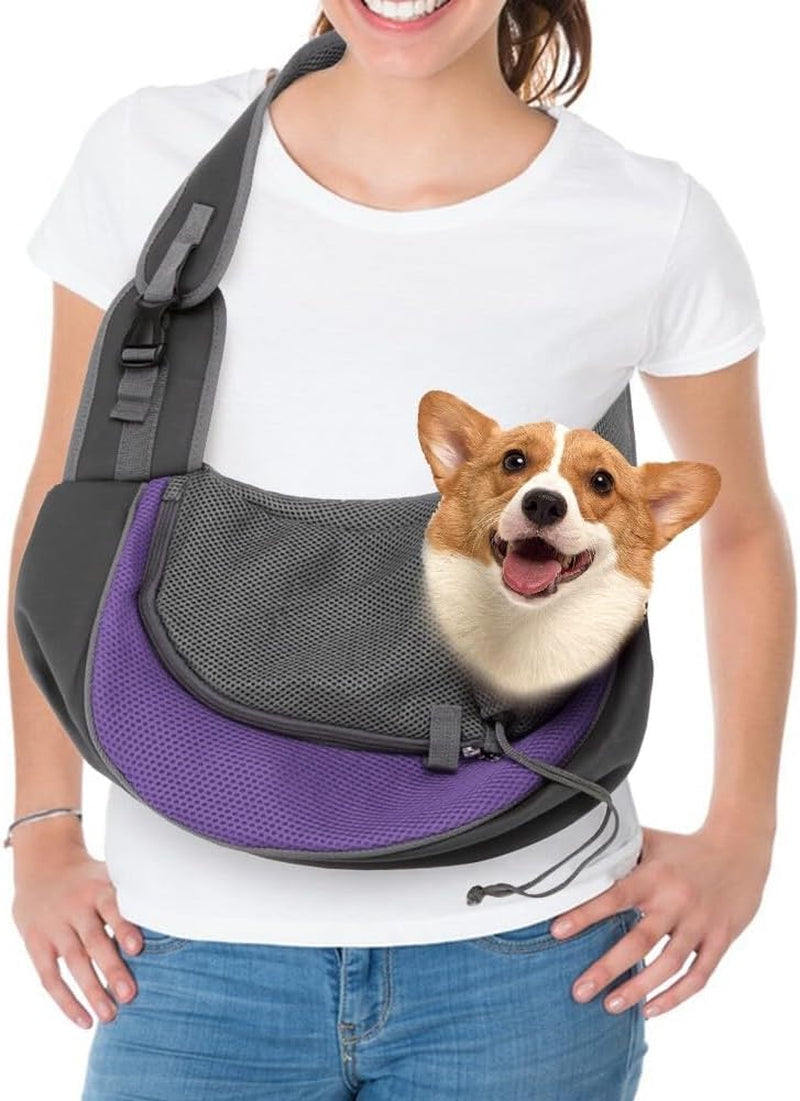Pet Dog Sling Carrier Breathable Mesh Travel Sling Bag Carrier for Small Dogs Cats Rabbit Outdoor Travel