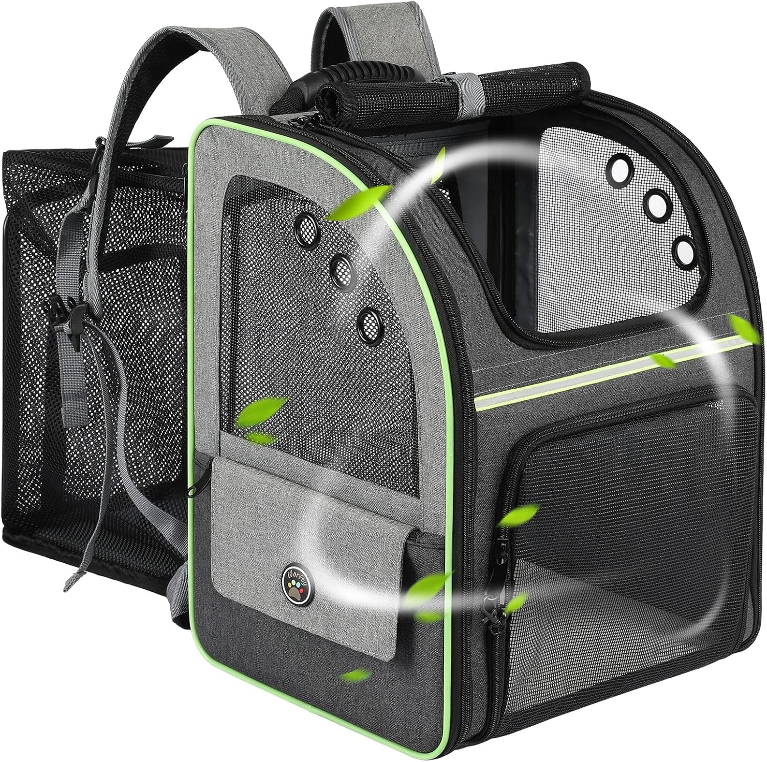 Cat Carrier Backpack, Large Cat Backpack Carrier Soft, Expandable Airline Approved Cat Carrier for Small Dogs Puppies Medium Cats Suitable for Hiking/Camping