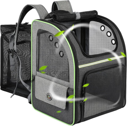 Cat Carrier Backpack, Large Cat Backpack Carrier Soft, Expandable Airline Approved Cat Carrier for Small Dogs Puppies Medium Cats Suitable for Hiking/Camping