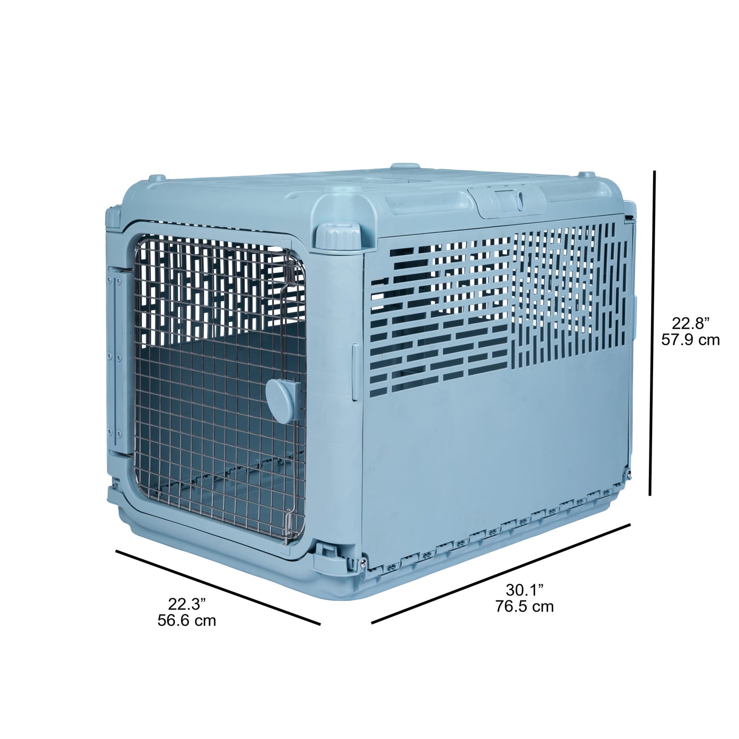 Sport Pet Designs, Dog Kennels, 30" Collapsible Plastic Pet Kennel/Crate, Blue, Medium