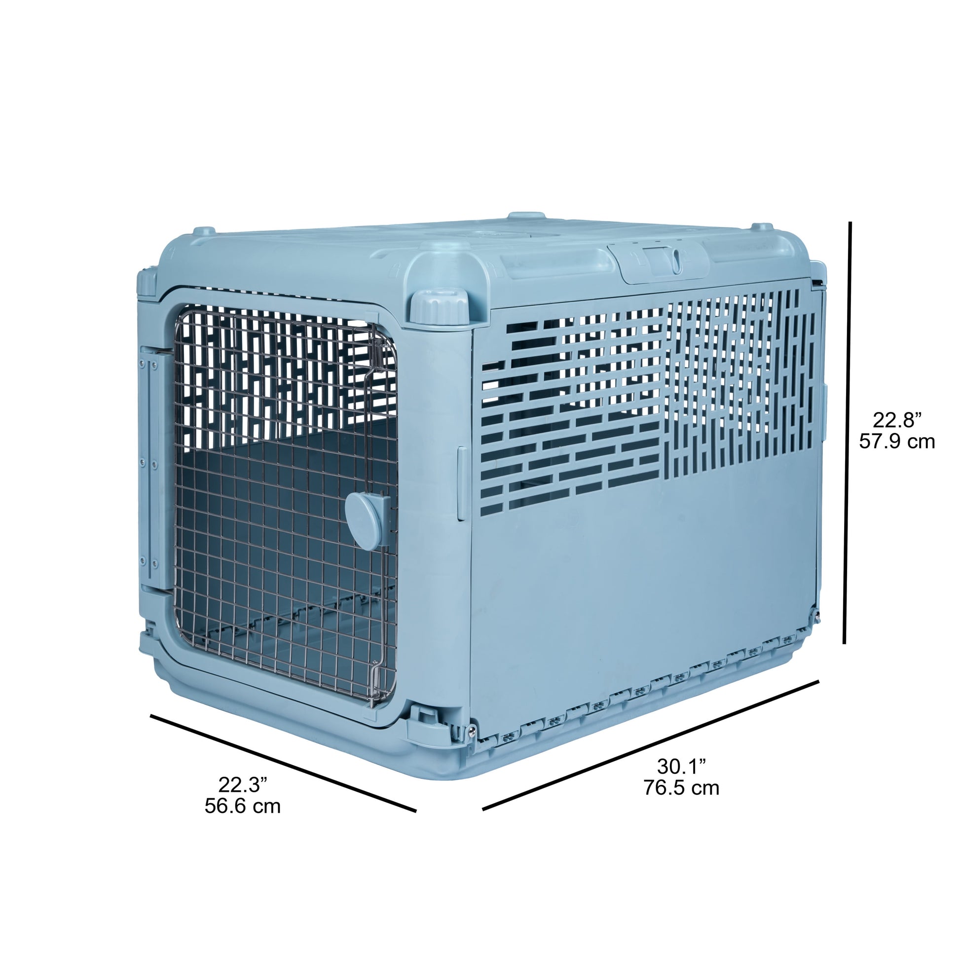 Sport Pet Designs, Dog Kennels, 30" Collapsible Plastic Pet Kennel/Crate, Blue, Medium