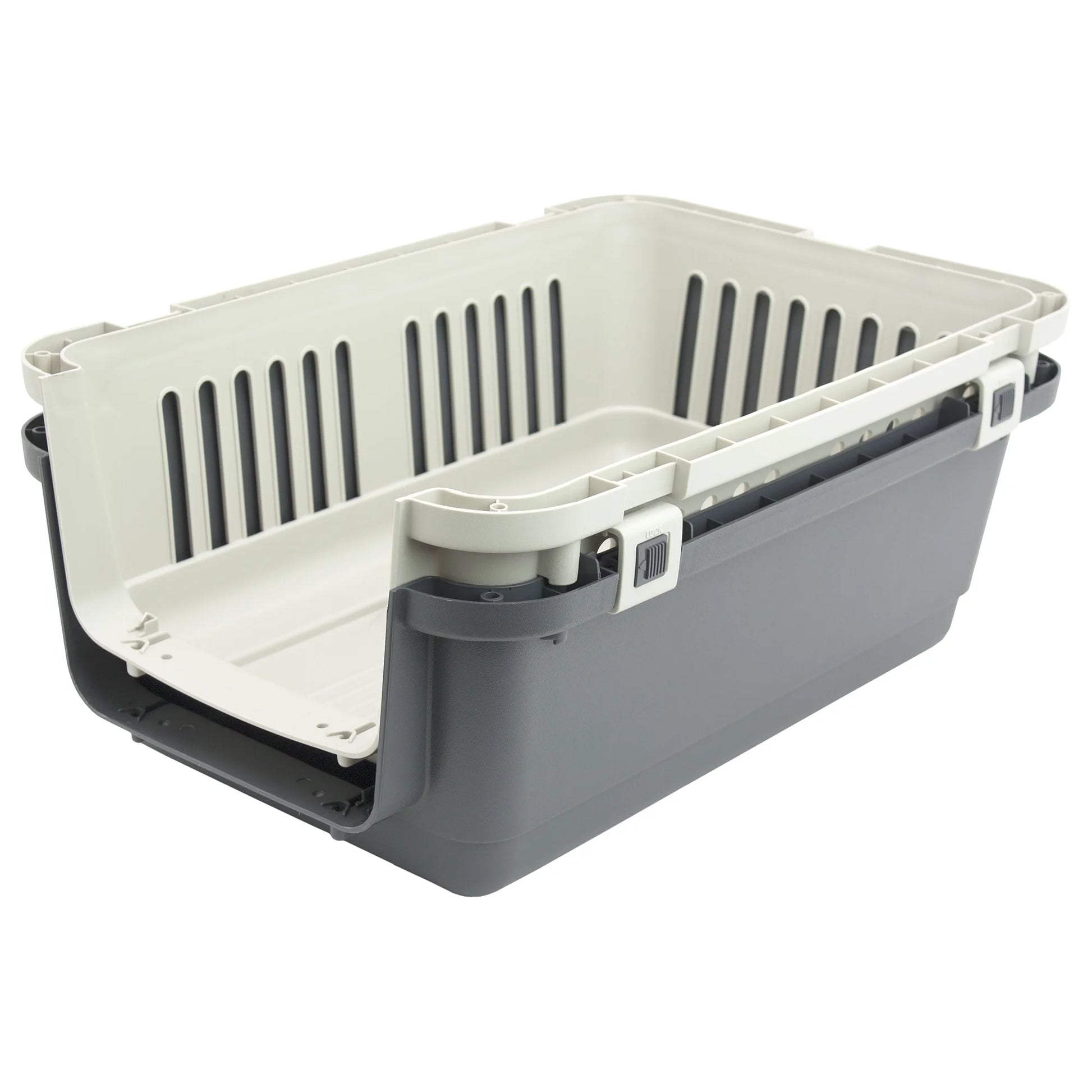 Plastic Kennel for Dogs & Cats, Wire Door, IATA Airline Approved, Travel Crate, No Wheels, Gray, Small, 24" L X 16" W X 16" H