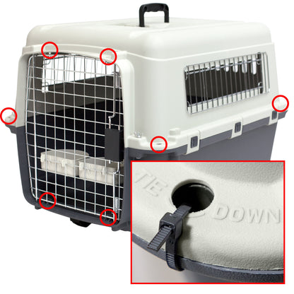 Plastic Kennel for Dogs, Wire Door, IATA Airline Approved, Travel Crate, with Wheels, Gray, Extra Extra Large, 40" L X 27" W X 30" H