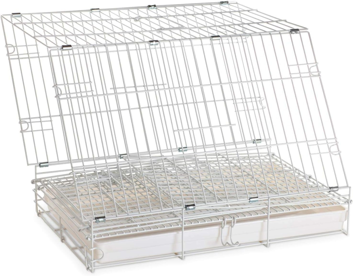 Collapsable Bird, Parrot, Dog, Bunny, Rabbit and Cat Carrier Travel Vet Carrier Cage (19" X 12" X 16"H, White)
