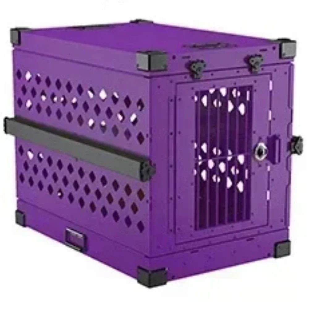 Heavy Duty Fully Collapsible Dog Crate Aluminium Alloy Medium and Large Dog Crate Folding Pet Car Crate Camping Travel IATA