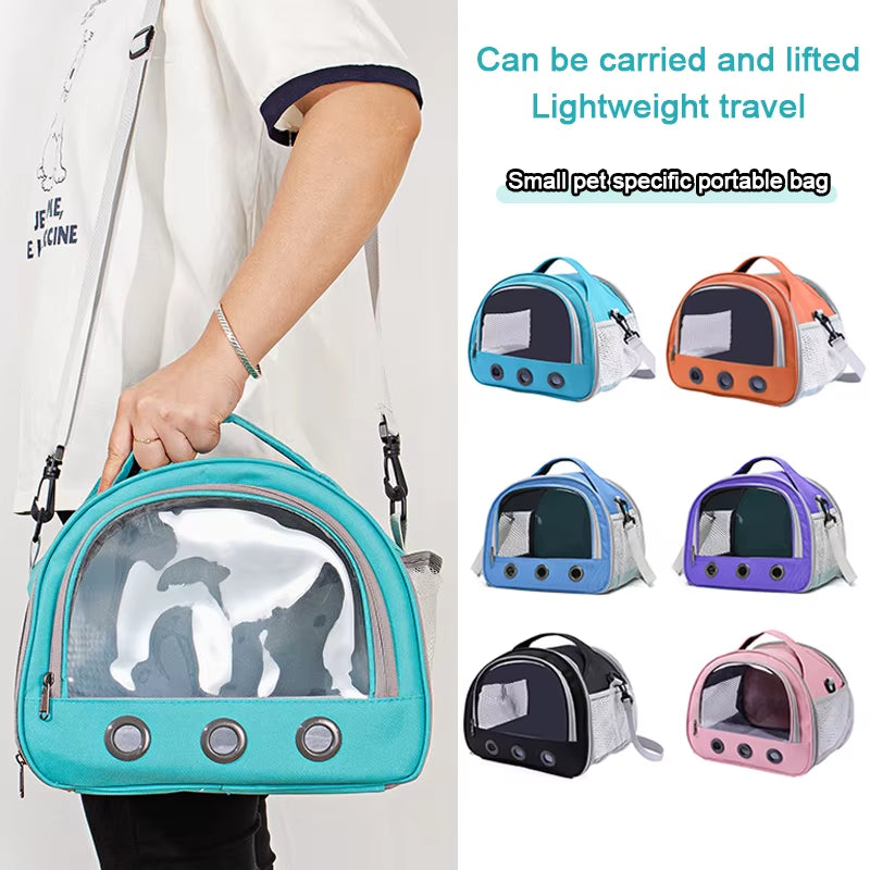 Foldable Cat Dog Bird Rabbit Carrier Bag with Thick Cotton Cushion Pet Aviation Backpack Anti-Suffocation Portable Travel Bag