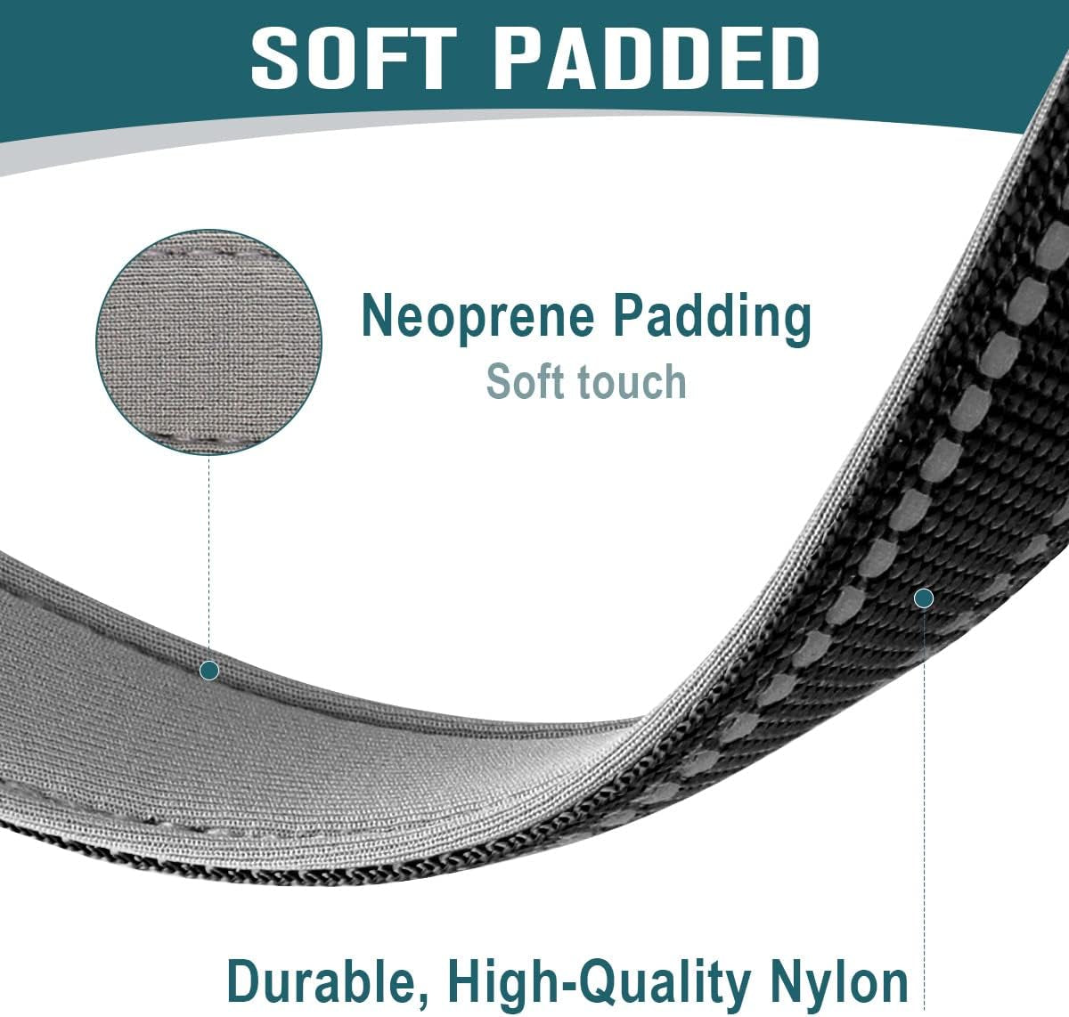 Dog Collar for Medium Small Large Dogs Reflective with Leash,Collar and Leash for Dogs,Soft Neoprene Padded 2 Pack(Black,M)