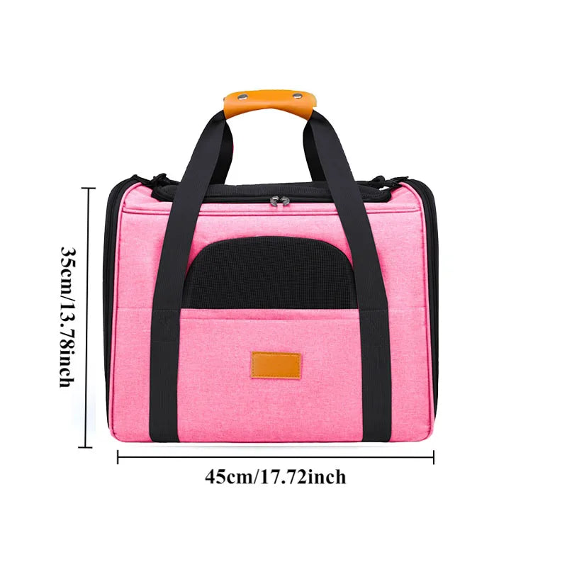 Cat Bags  Mesh Breathable Carrier Bags Foldable Cats Handbag Travel Pet Bag Transport Bag Shoulder Carrying Cat Car Travel Bag