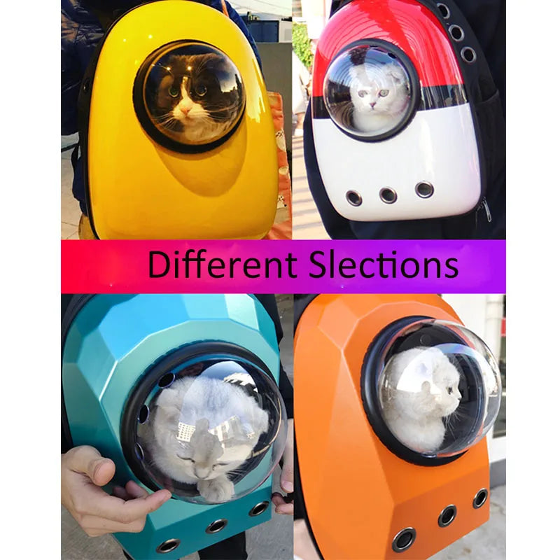 Outdoor Astronaut Bubble Pet Backpack, Portable Window Travel Bag, Breathable Space Capsule Carrier for Cat and Dog