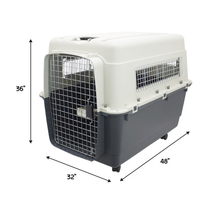 Airline Approved Plastic Dog Kennel with Wheels, Xxx-Large