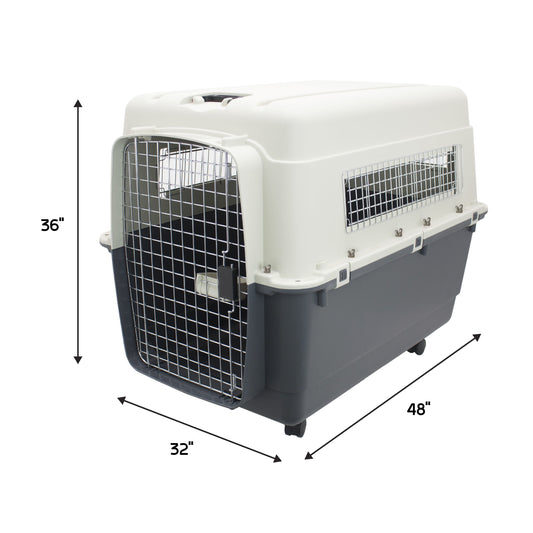 Airline Approved Plastic Dog Kennel with Wheels, Xxx-Large