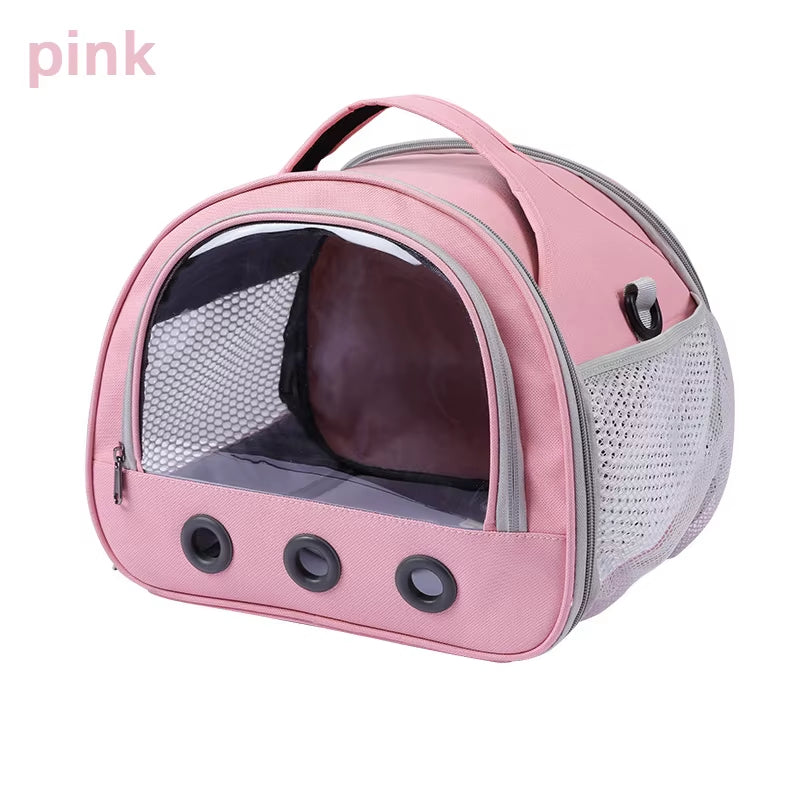 Foldable Cat Dog Bird Rabbit Carrier Bag with Thick Cotton Cushion Pet Aviation Backpack Anti-Suffocation Portable Travel Bag
