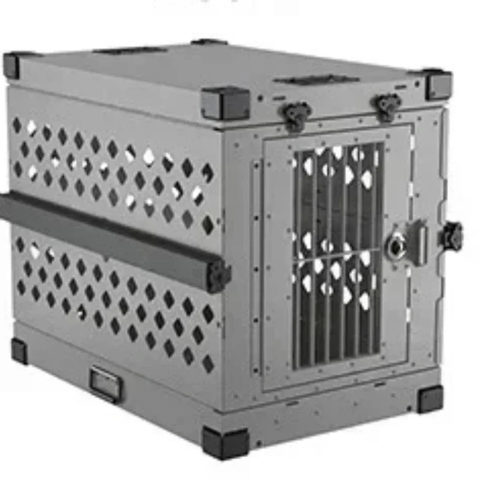 Heavy Duty Fully Collapsible Dog Crate Aluminium Alloy Medium and Large Dog Crate Folding Pet Car Crate Camping Travel IATA
